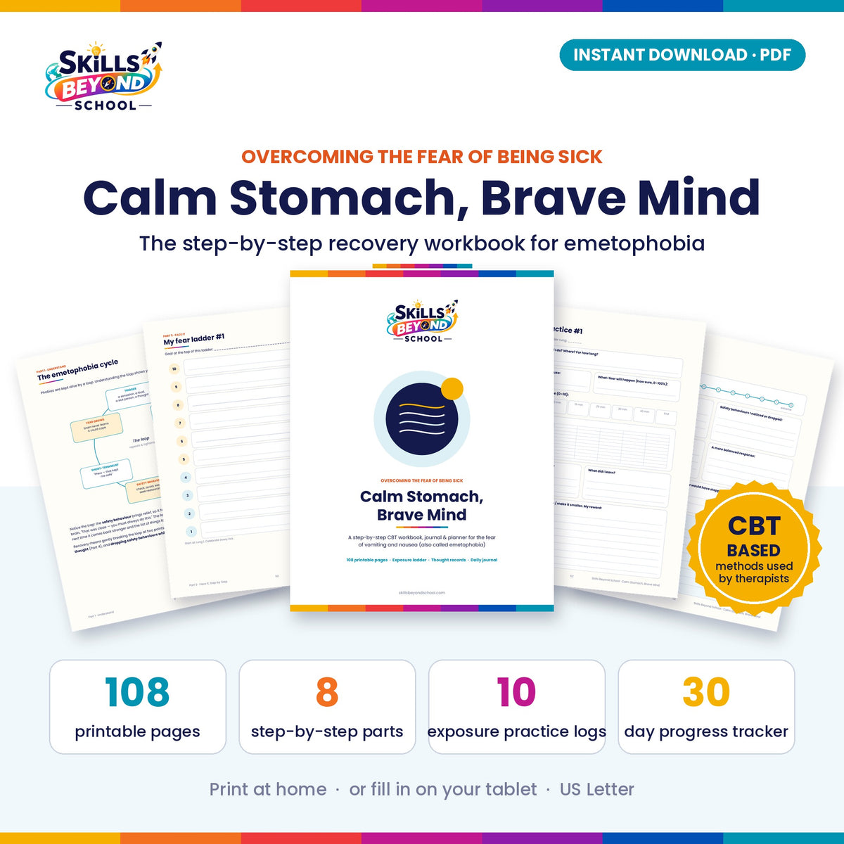 Calm Stomach, Brave Mind – Fear of Being Sick (Emetophobia) Recovery Workbook