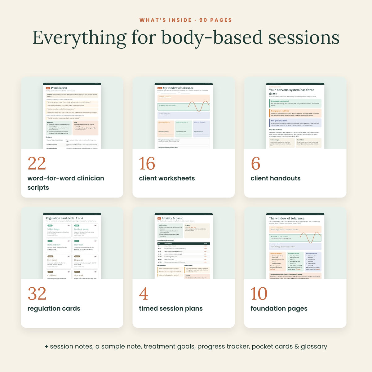 The Somatic Therapy Toolkit – 90-Page Polyvagal-Informed Nervous System Bundle for Therapists | Scripts, Worksheets, Window of Tolerance & Regulation Cards | Printable PDF