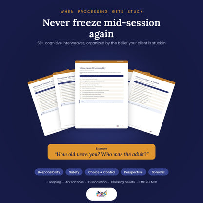 60+ EMDR cognitive interweaves organized by theme for stuck processing