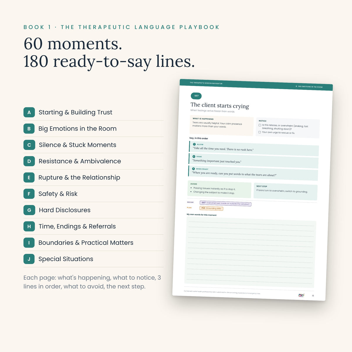 The Therapist's Session Navigator – 3-Book Clinical Bundle | 180 Therapy Scripts, 24 Decision Maps & 50 Session Plans | Clickable PDF