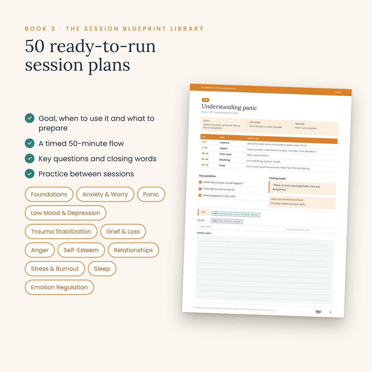 The Therapist's Session Navigator – 3-Book Clinical Bundle | 180 Therapy Scripts, 24 Decision Maps & 50 Session Plans | Clickable PDF