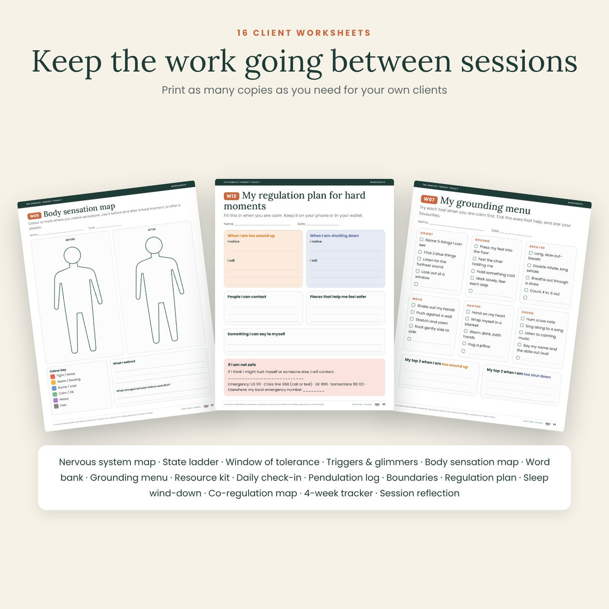 The Somatic Therapy Toolkit – 90-Page Polyvagal-Informed Nervous System Bundle for Therapists | Scripts, Worksheets, Window of Tolerance & Regulation Cards | Printable PDF