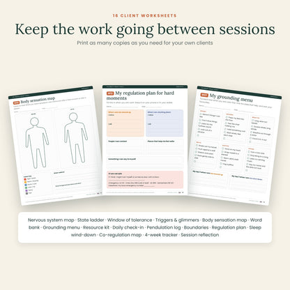 The Somatic Therapy Toolkit – 90-Page Polyvagal-Informed Nervous System Bundle for Therapists | Scripts, Worksheets, Window of Tolerance & Regulation Cards | Printable PDF