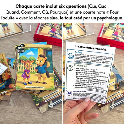 240 Conversation Cards about Feelings and Emotions for Children (English and French Version)