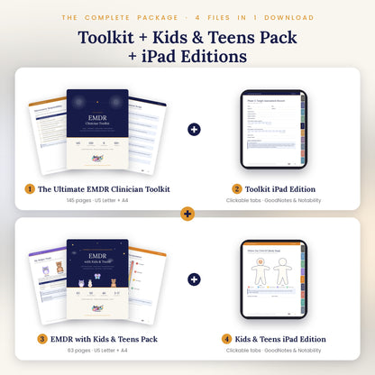 The Ultimate EMDR Clinician Toolkit – 145-Page EMDR Therapy Bundle | Scripts, Worksheets, Interweaves & Session Notes | Printable PDF