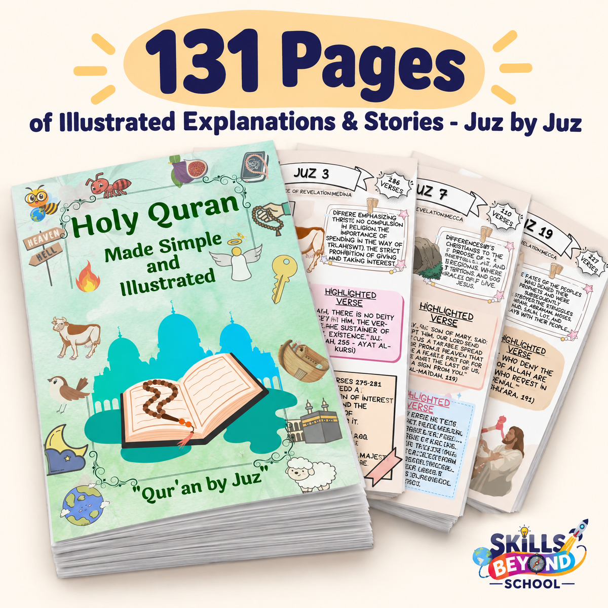 Quran Made Simple – Illustrated Quran Guide (All 30 Juz) | Printable PDF,PNG | ENGLISH - FRENCH - ARABIC - GERMANY