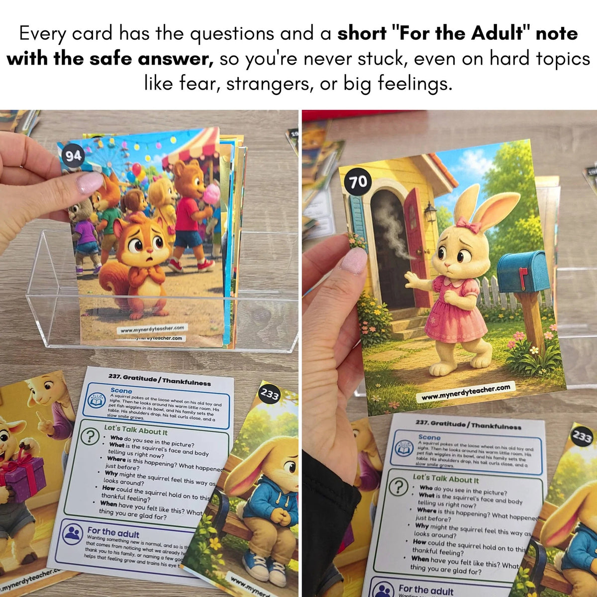 240 Feelings & Emotions Conversation Cards for Kids | Social Skills, Safety & Self-Regulation