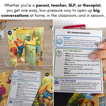 240 Feelings & Emotions Conversation Cards for Kids | Social Skills, Safety & Self-Regulation
