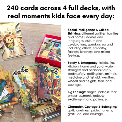 240 Feelings & Emotions Conversation Cards for Kids | Social Skills, Safety & Self-Regulation
