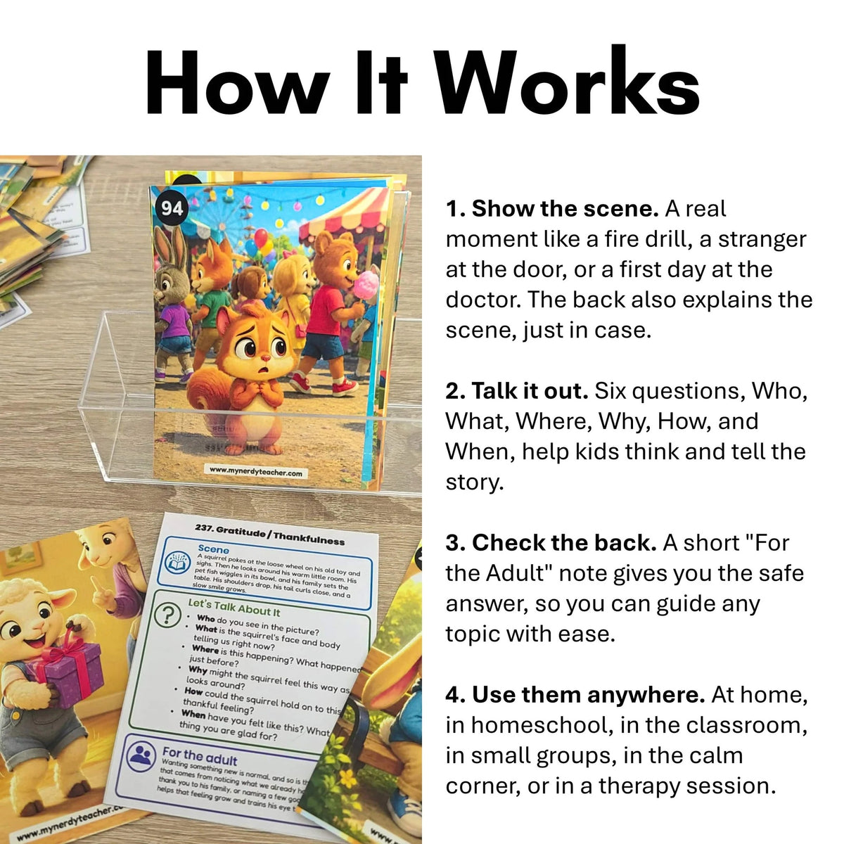 240 Feelings & Emotions Conversation Cards for Kids | Social Skills, Safety & Self-Regulation