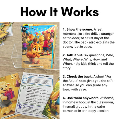 240 Feelings & Emotions Conversation Cards for Kids | Social Skills, Safety & Self-Regulation