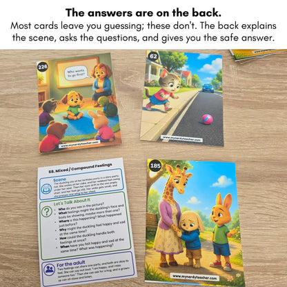 240 Conversation Cards about Feelings and Emotions for Children (English and French Version)