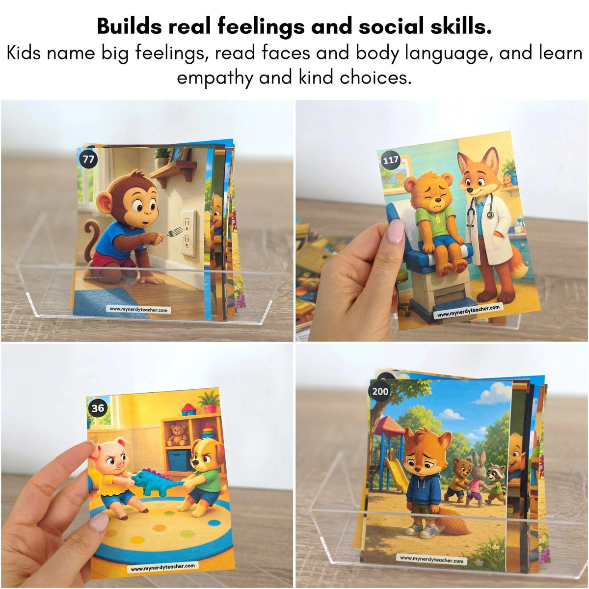 240 Feelings & Emotions Conversation Cards for Kids | Social Skills, Safety & Self-Regulation