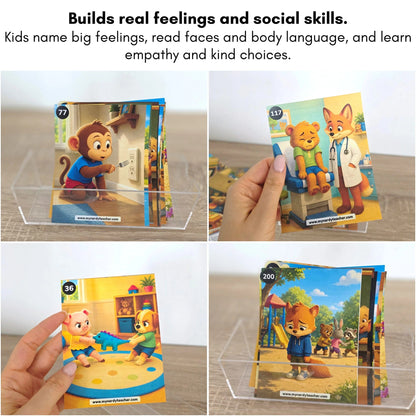 240 Feelings & Emotions Conversation Cards for Kids | Social Skills, Safety & Self-Regulation