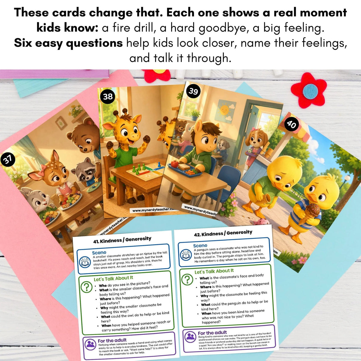 240 Feelings & Emotions Conversation Cards for Kids | Social Skills, Safety & Self-Regulation